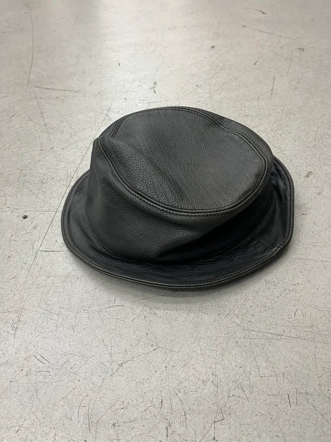 Jil Sander Black Leather Hat IbdRhrH 5