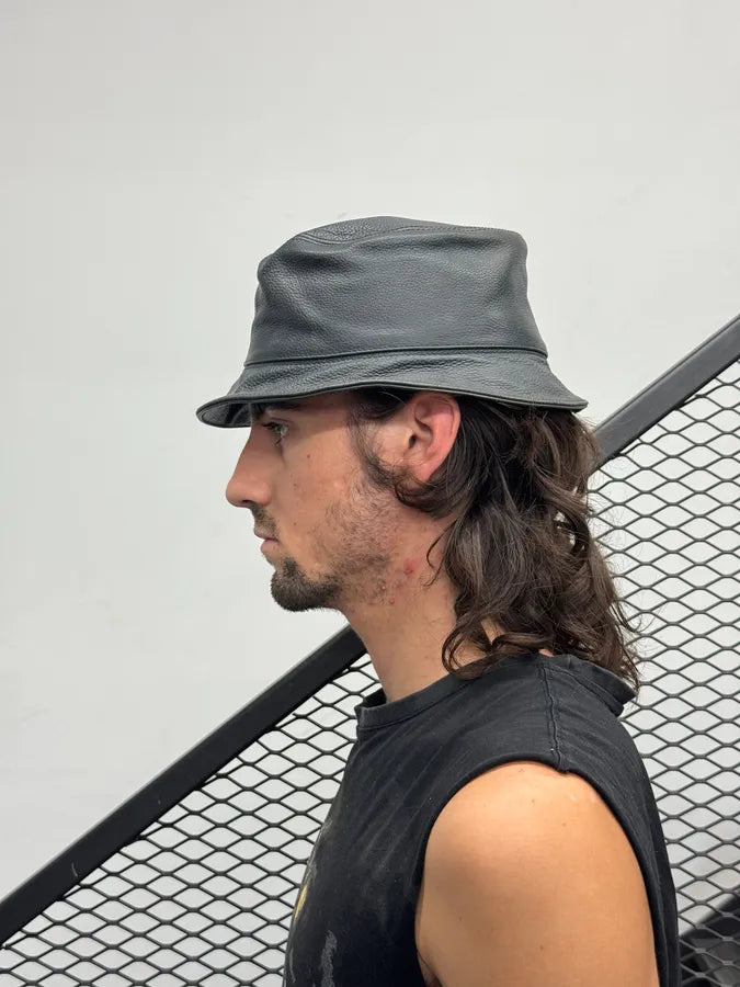 Jil Sander Black Leather Hat IbdRhrH 1