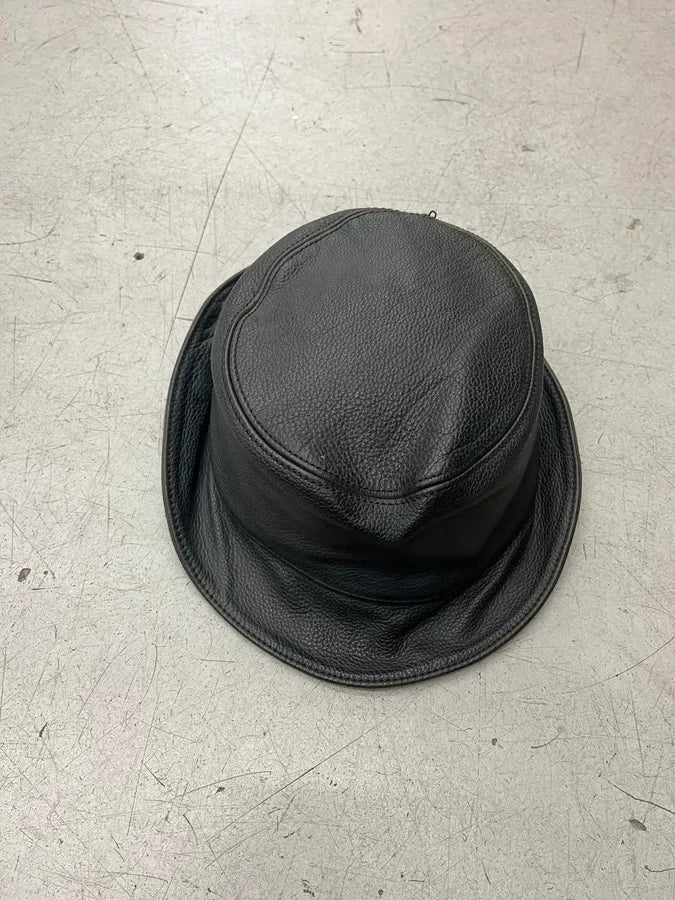 Jil Sander Black Leather Hat IbdRhrH 4
