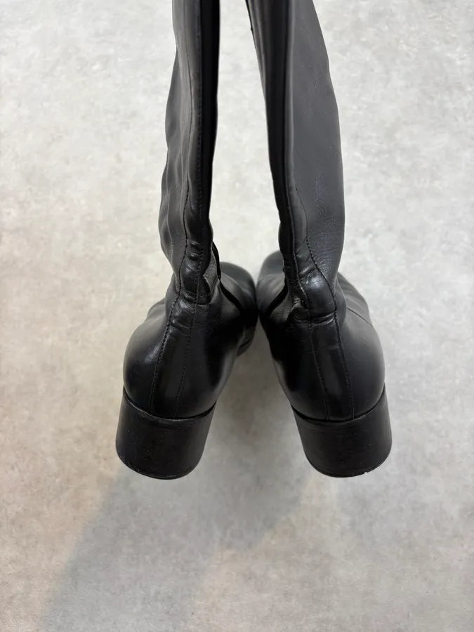 Jil Sander Black Leather High Ankle Boots UpToBmF 2