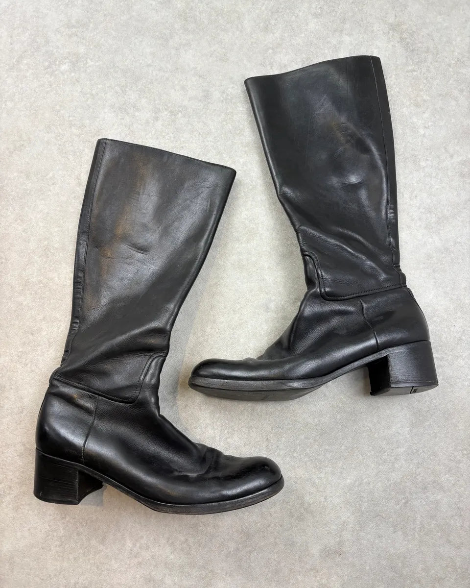 Jil Sander Black Leather High Ankle Boots UpToBmF 0