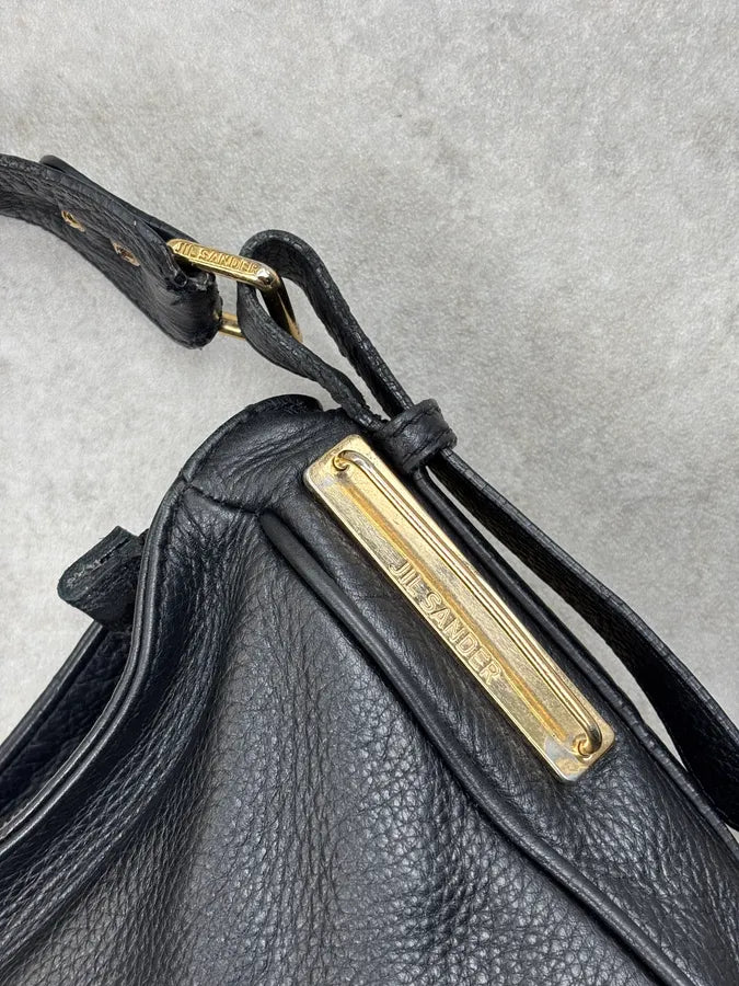 Jil Sander Black Leather Hobo Shoulder Bag DAsnuwg 5