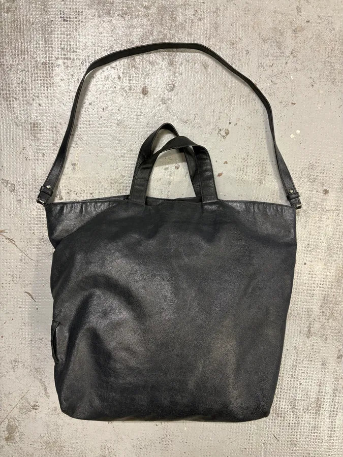 Jil Sander Black Leather Logo Tote Bag JcwgHXE 4
