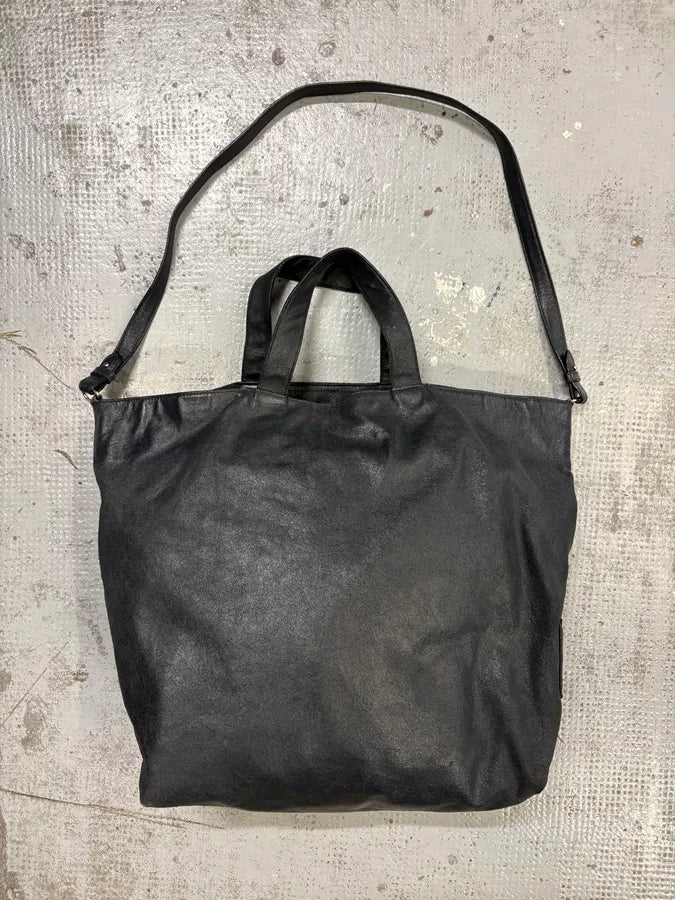 Jil Sander Black Leather Logo Tote Bag JcwgHXE 3