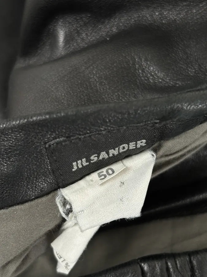 Jil Sander Black Leather Premium Biker Pants kIJJqKD 9