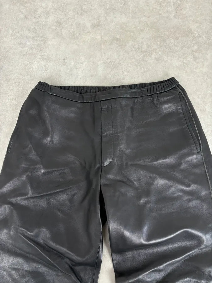 Jil Sander Black Leather Premium Biker Pants kIJJqKD 4
