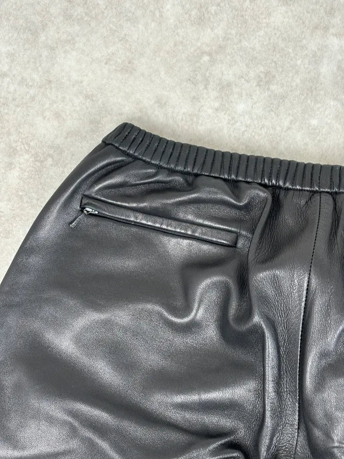 Jil Sander Black Leather Premium Biker Pants kIJJqKD 7