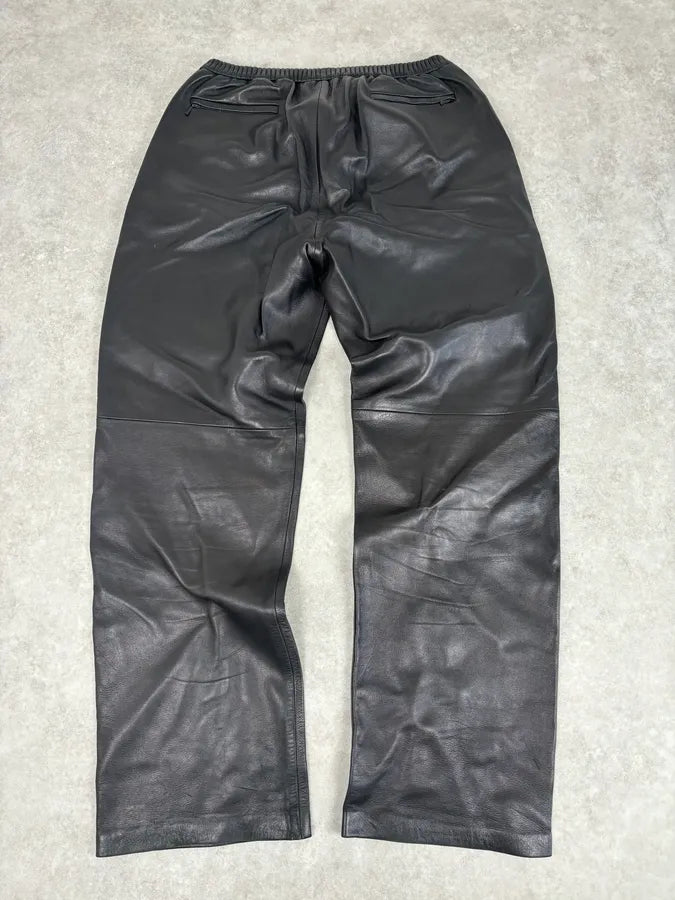 Jil Sander Black Leather Premium Biker Pants kIJJqKD 5