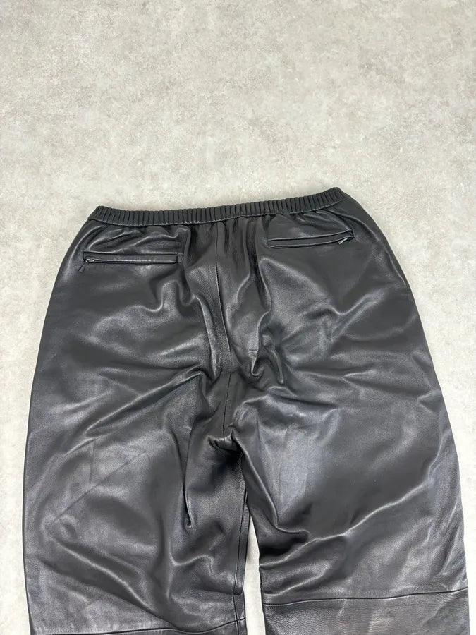 Jil Sander Black Leather Premium Biker Pants kIJJqKD 6
