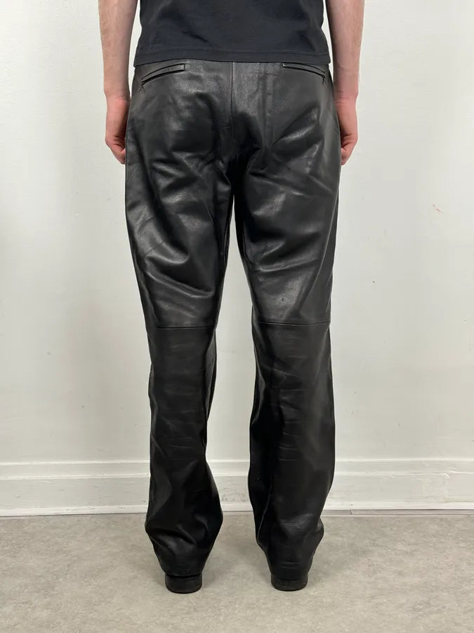 Jil Sander Black Leather Premium Biker Pants kIJJqKD 3