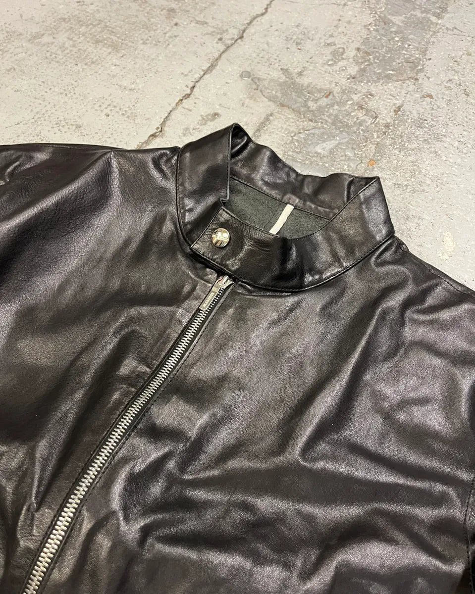 Jil Sander Black Leather Racer Jacket BxjkArb 4