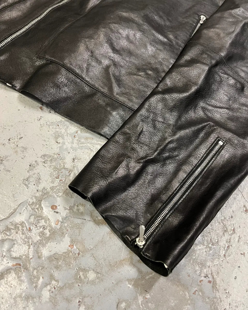 Jil Sander Black Leather Racer Jacket BxjkArb 5