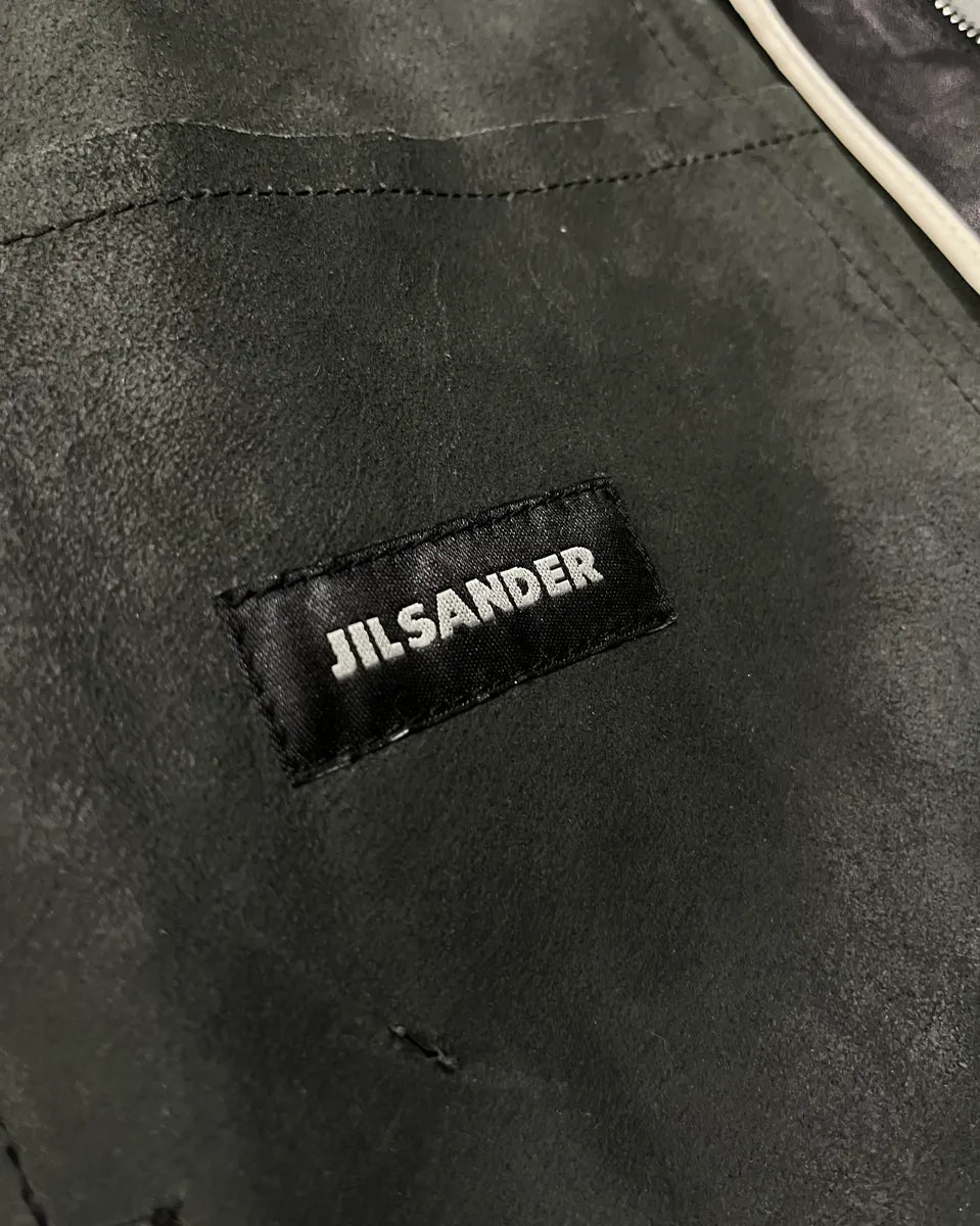 Jil Sander Black Leather Racer Jacket BxjkArb 8