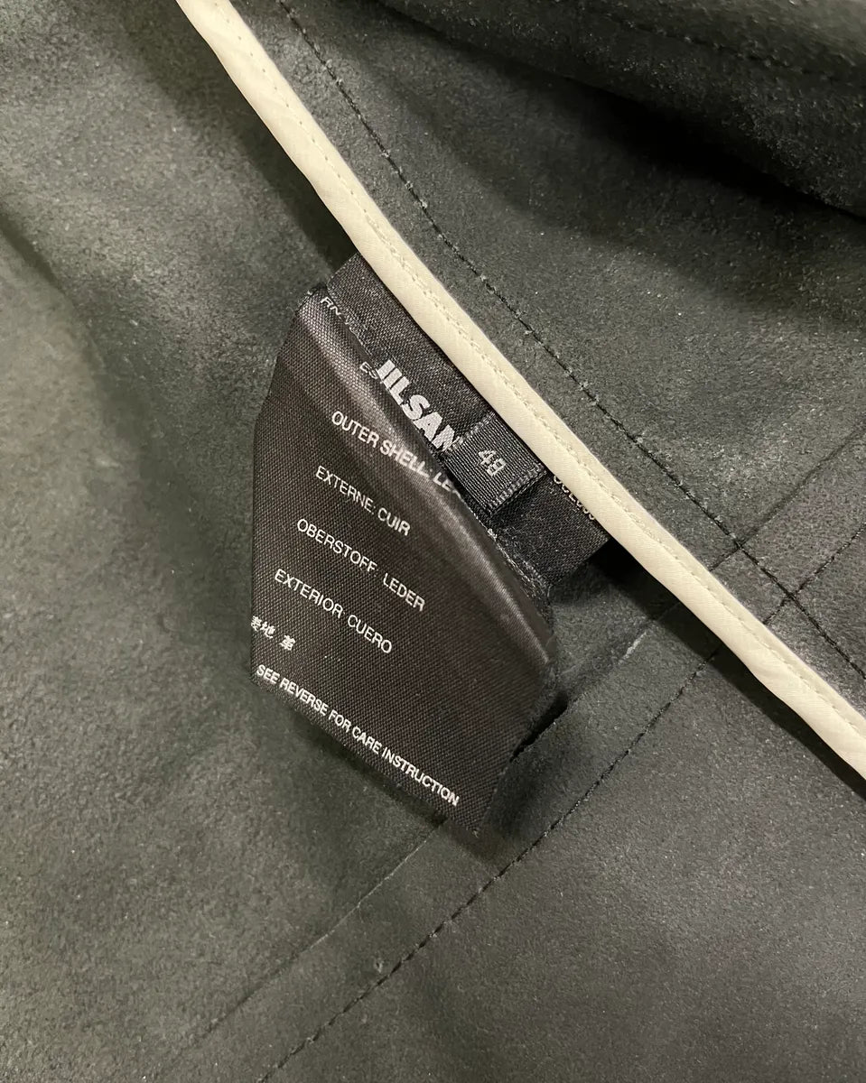 Jil Sander Black Leather Racer Jacket BxjkArb 9