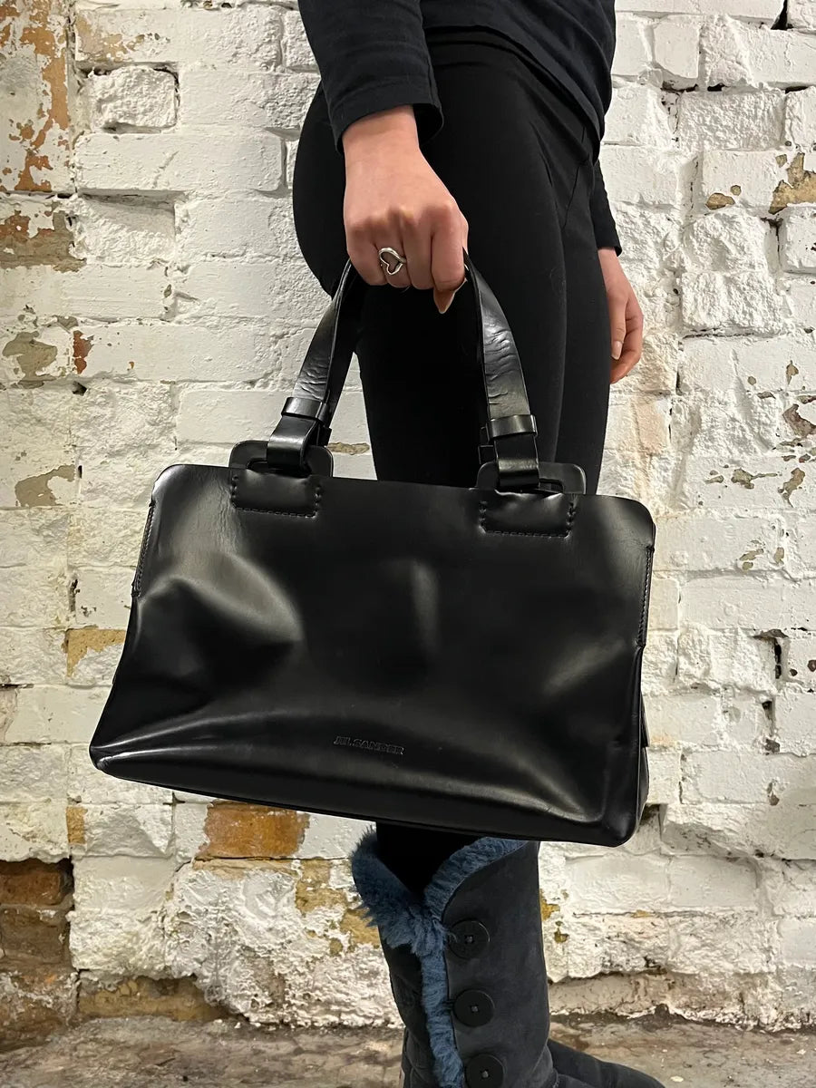 Jil Sander Black Pure Leather Handle Bag SIaSxjl 1