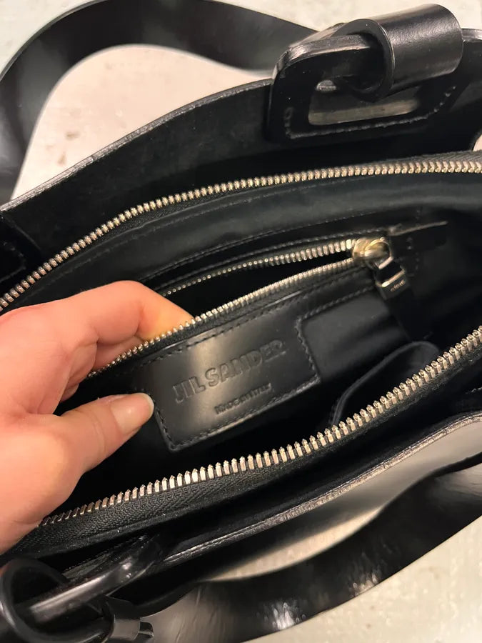 Jil Sander Black Pure Leather Handle Bag SIaSxjl 6