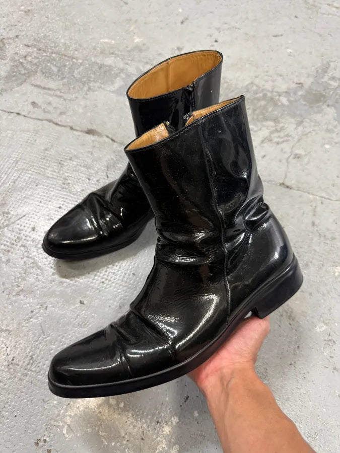 Jil Sander Black Satin Leather Boots ToclDMB 0