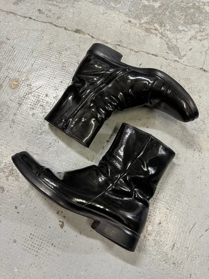 Jil Sander Black Satin Leather Boots ToclDMB 1