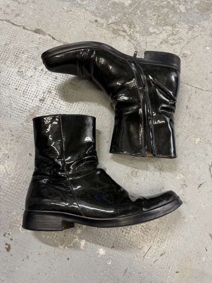 Jil Sander Black Satin Leather Boots ToclDMB 2