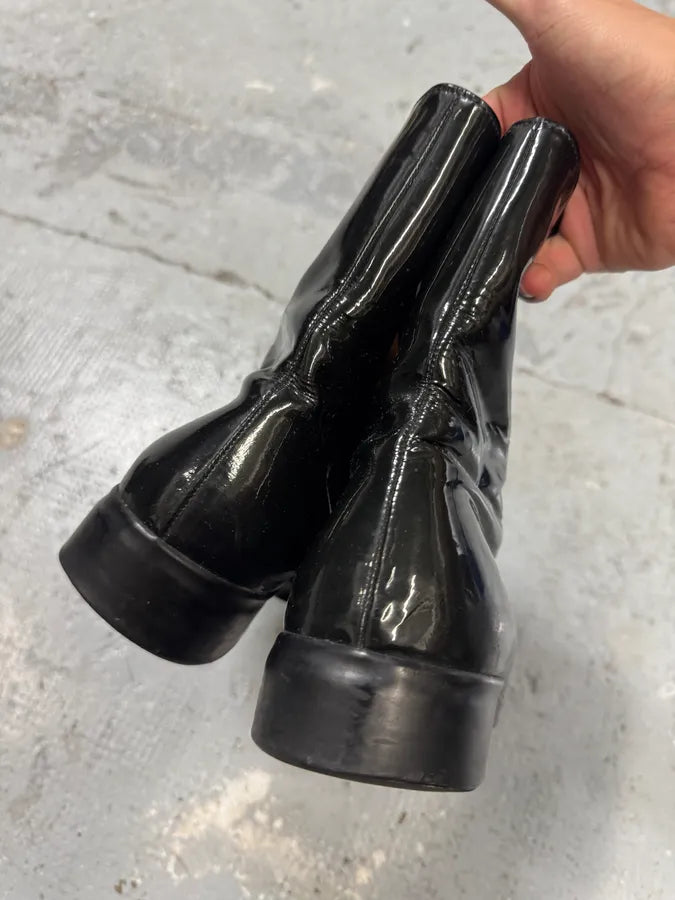 Jil Sander Black Satin Leather Boots ToclDMB 3