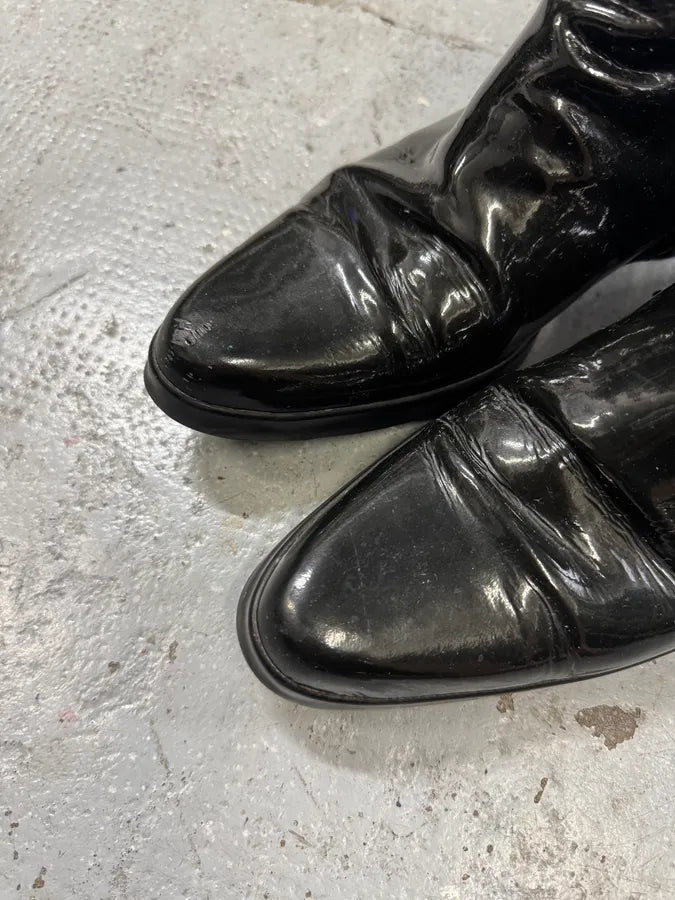 Jil Sander Black Satin Leather Boots ToclDMB 4
