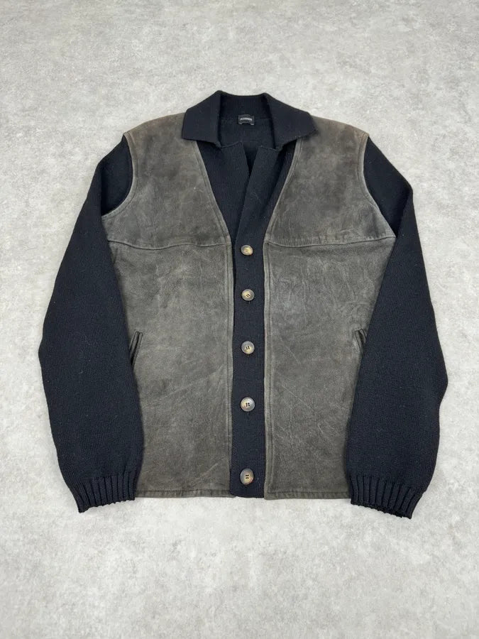 Jil Sander Black Wool & Grey Leather Jacket MJFqOLl 3