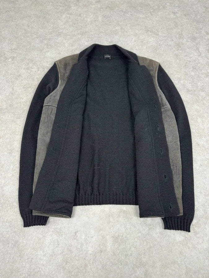 Jil Sander Black Wool & Grey Leather Jacket MJFqOLl 7