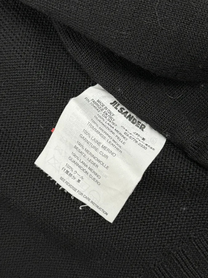 Jil Sander Black Wool & Grey Leather Jacket MJFqOLl 9