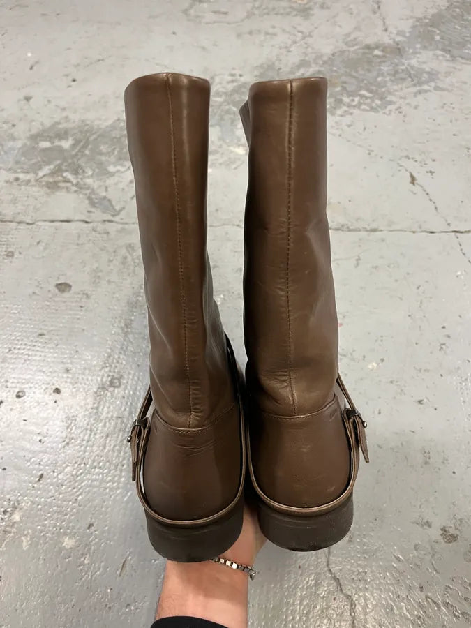 Jil Sander Brown Leather Ankle Boots ecQhclR 2