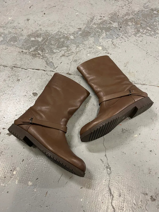 Jil Sander Brown Leather Ankle Boots ecQhclR 4
