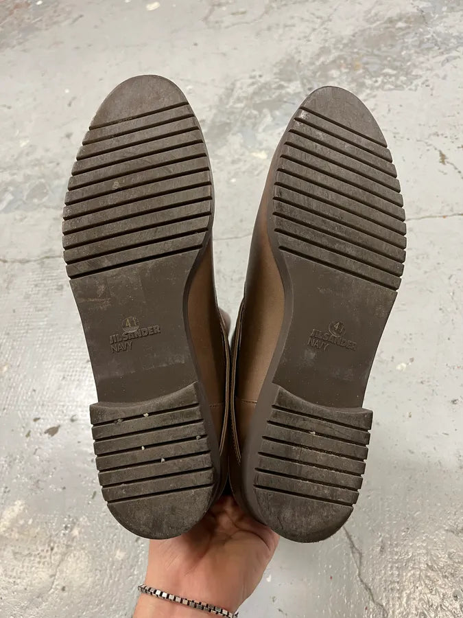 Jil Sander Brown Leather Ankle Boots ecQhclR 5