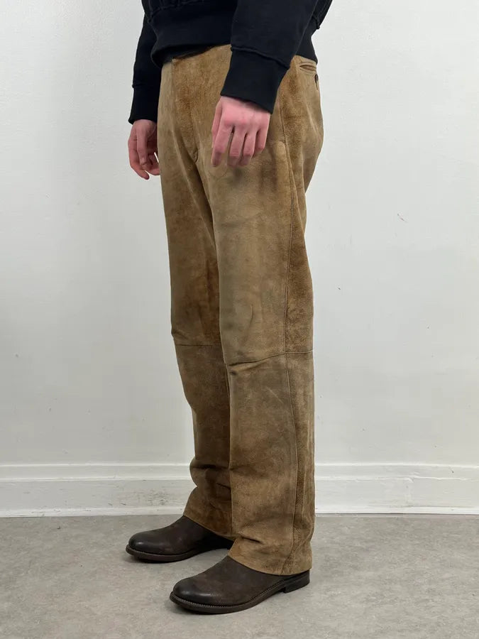 Jil Sander Brown Leather Classy Pants hvhRNOQ 2
