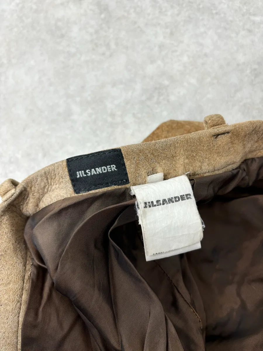 Jil Sander Brown Leather Classy Pants hvhRNOQ 13