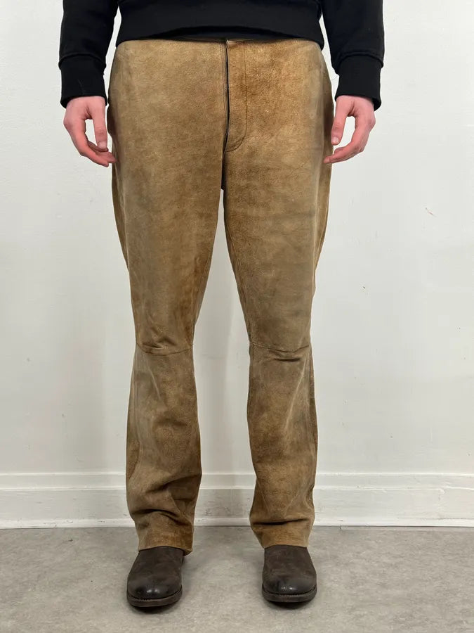Jil Sander Brown Leather Classy Pants hvhRNOQ 1
