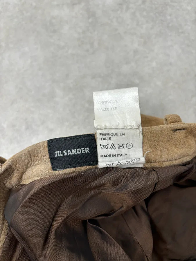 Jil Sander Brown Leather Classy Pants hvhRNOQ 12