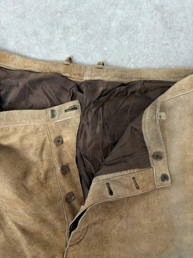 Jil Sander Brown Leather Classy Pants hvhRNOQ 8