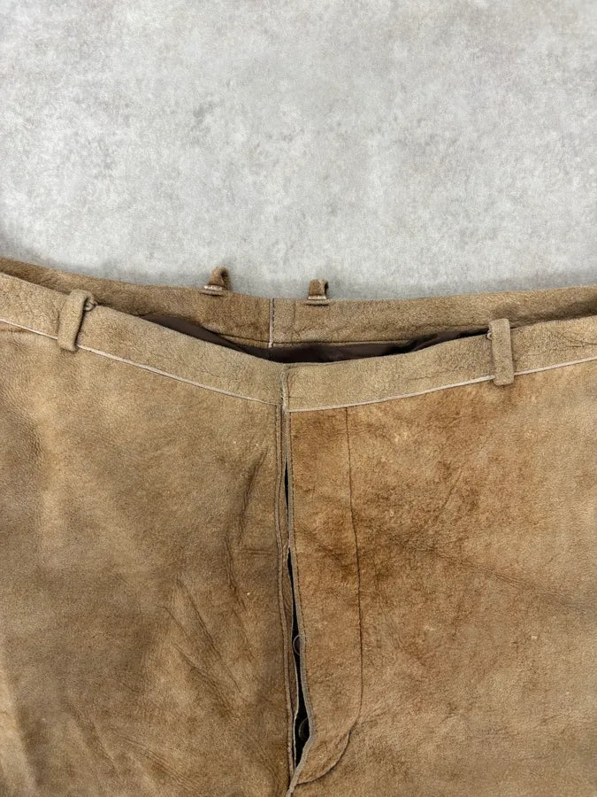 Jil Sander Brown Leather Classy Pants hvhRNOQ 4