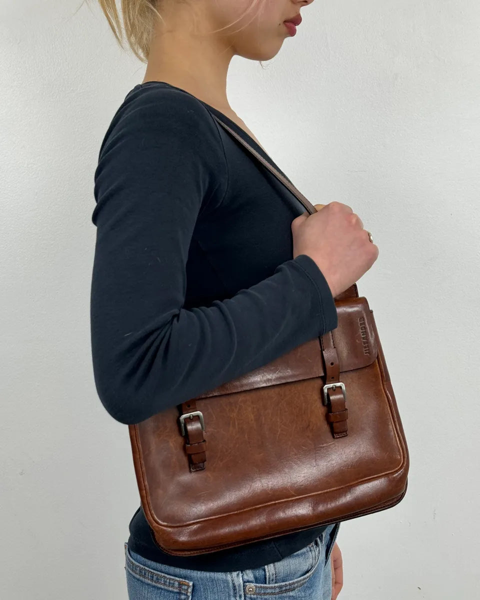 Jil Sander Brown Leather Handle Bag yzjpqAw 1