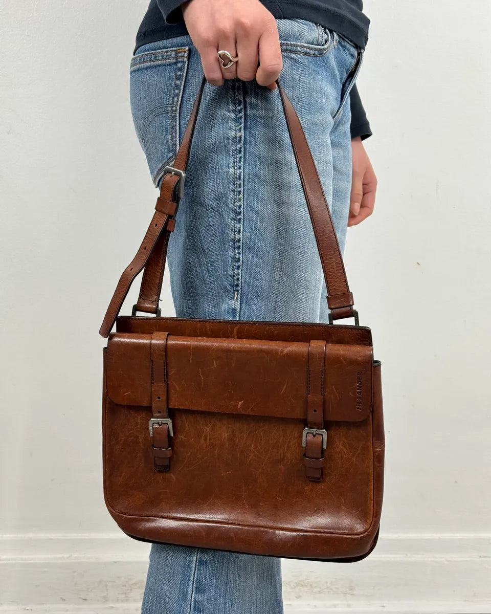 Jil Sander Brown Leather Handle Bag yzjpqAw 2