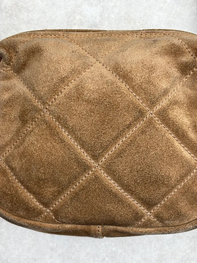 Jil Sander Brown Suede Quilted Crossbody Bag dnFlWaw 5