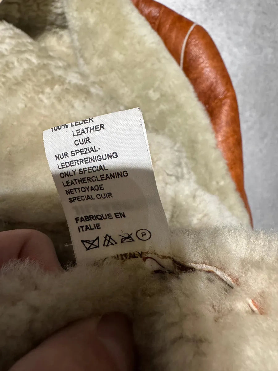 Jil Sander Camel Grilled Leather Long Jacket (S) 8