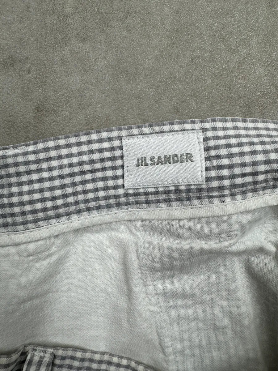 Jil Sander Checkered Blue & White Shorts sjrMbZz 6