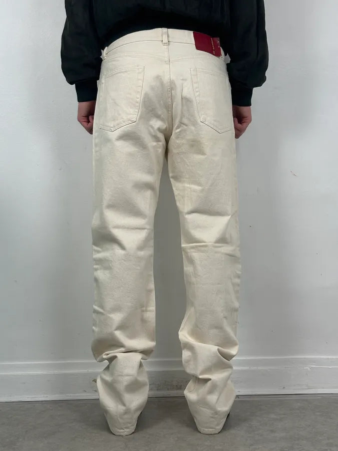 2010s Jil Sander Creamy Beige Straight Denim Jeans jaBIRvH 3