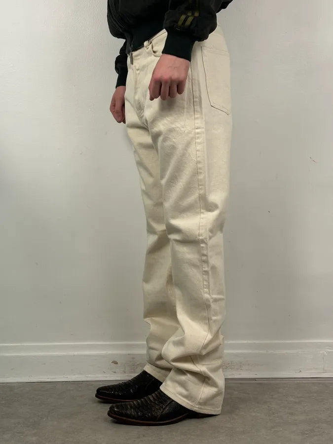 2010s Jil Sander Creamy Beige Straight Denim Jeans jaBIRvH 2