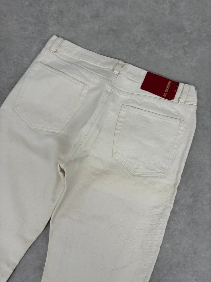 2010s Jil Sander Creamy Beige Straight Denim Jeans jaBIRvH 6