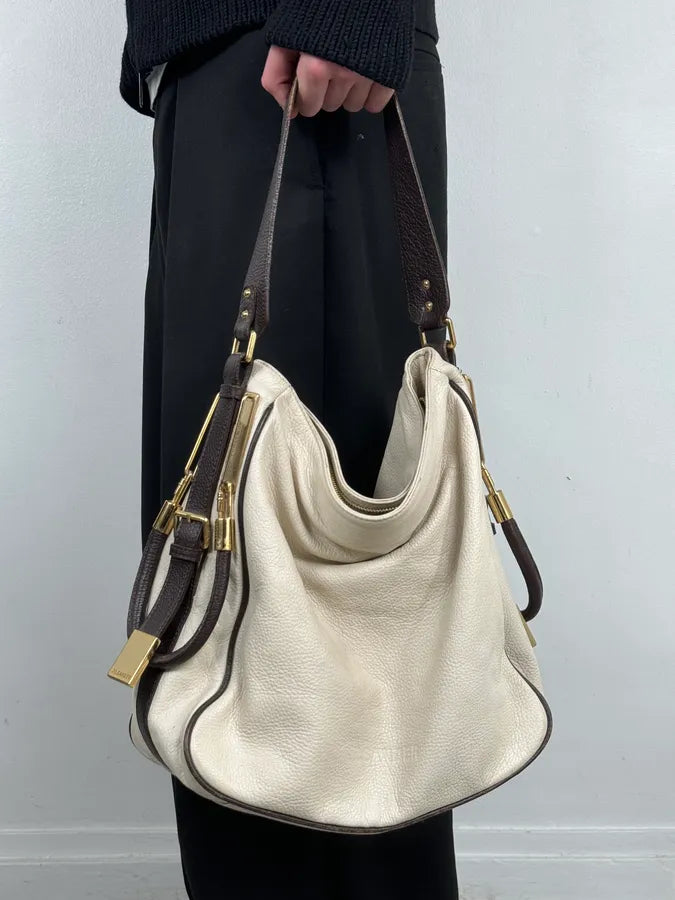 Jil Sander Creamy White Leather Handle Bag UeEEYvv 0