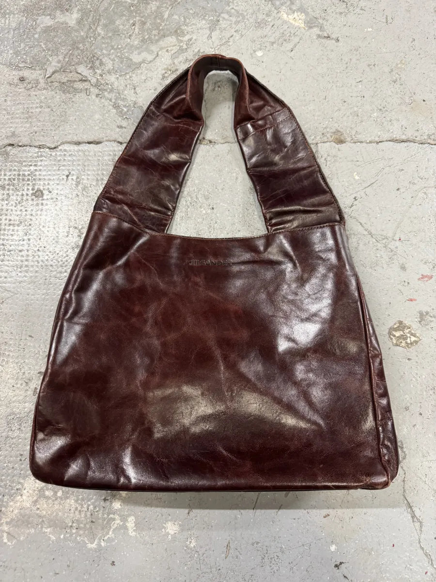 Jil Sander Eroded Brown Leather Bag (OS) DsFTake 0