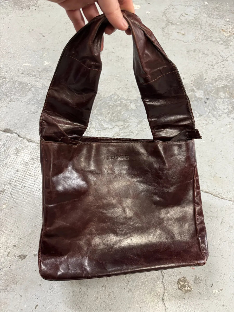 Jil Sander Eroded Brown Leather Bag (OS) DsFTake 2