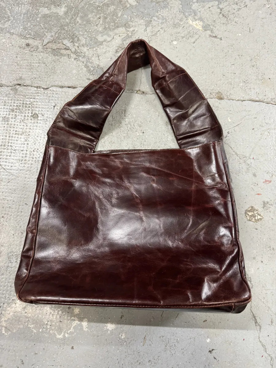 Jil Sander Eroded Brown Leather Bag (OS) DsFTake 3