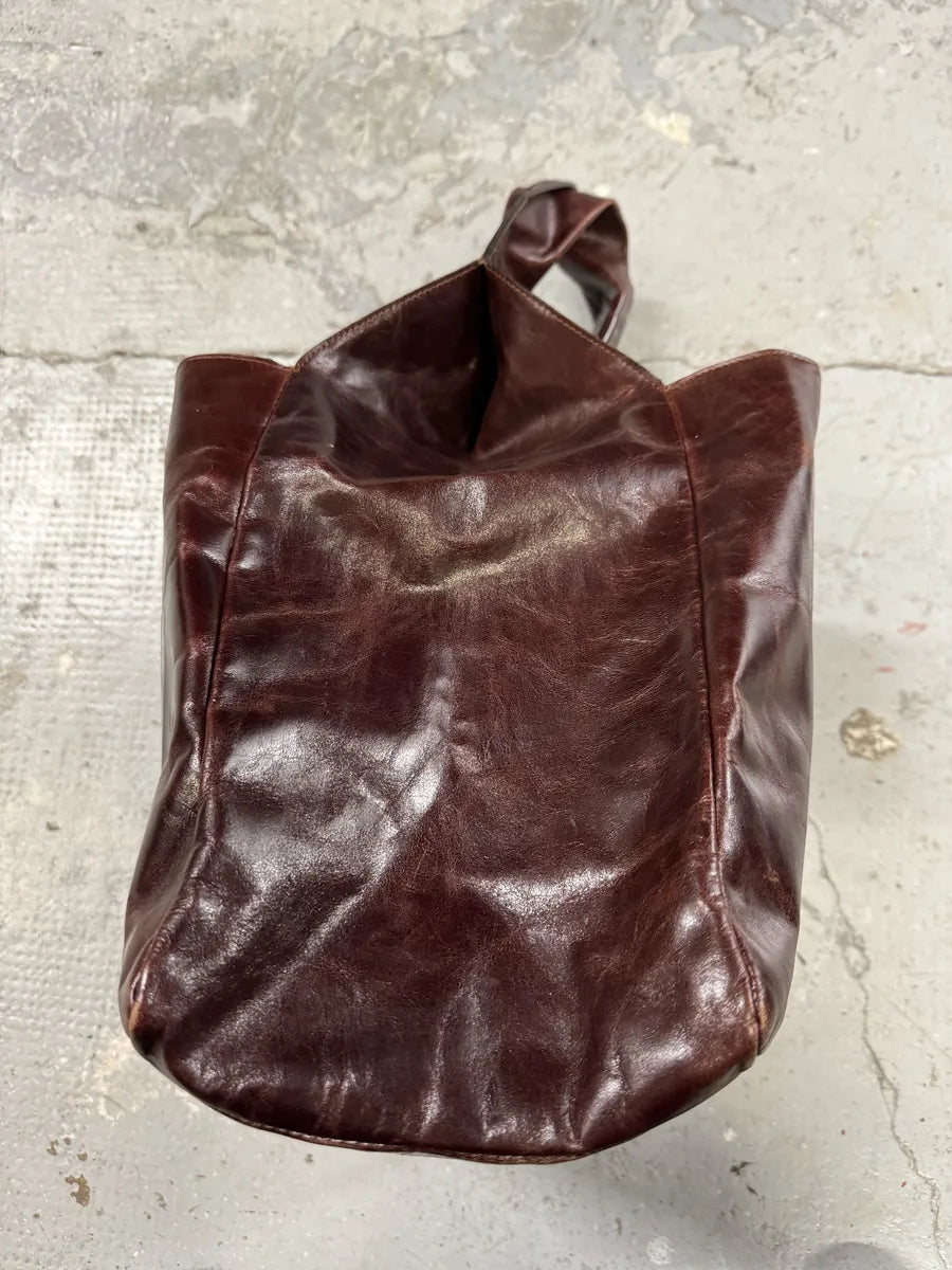 Jil Sander Eroded Brown Leather Bag (OS) DsFTake 8